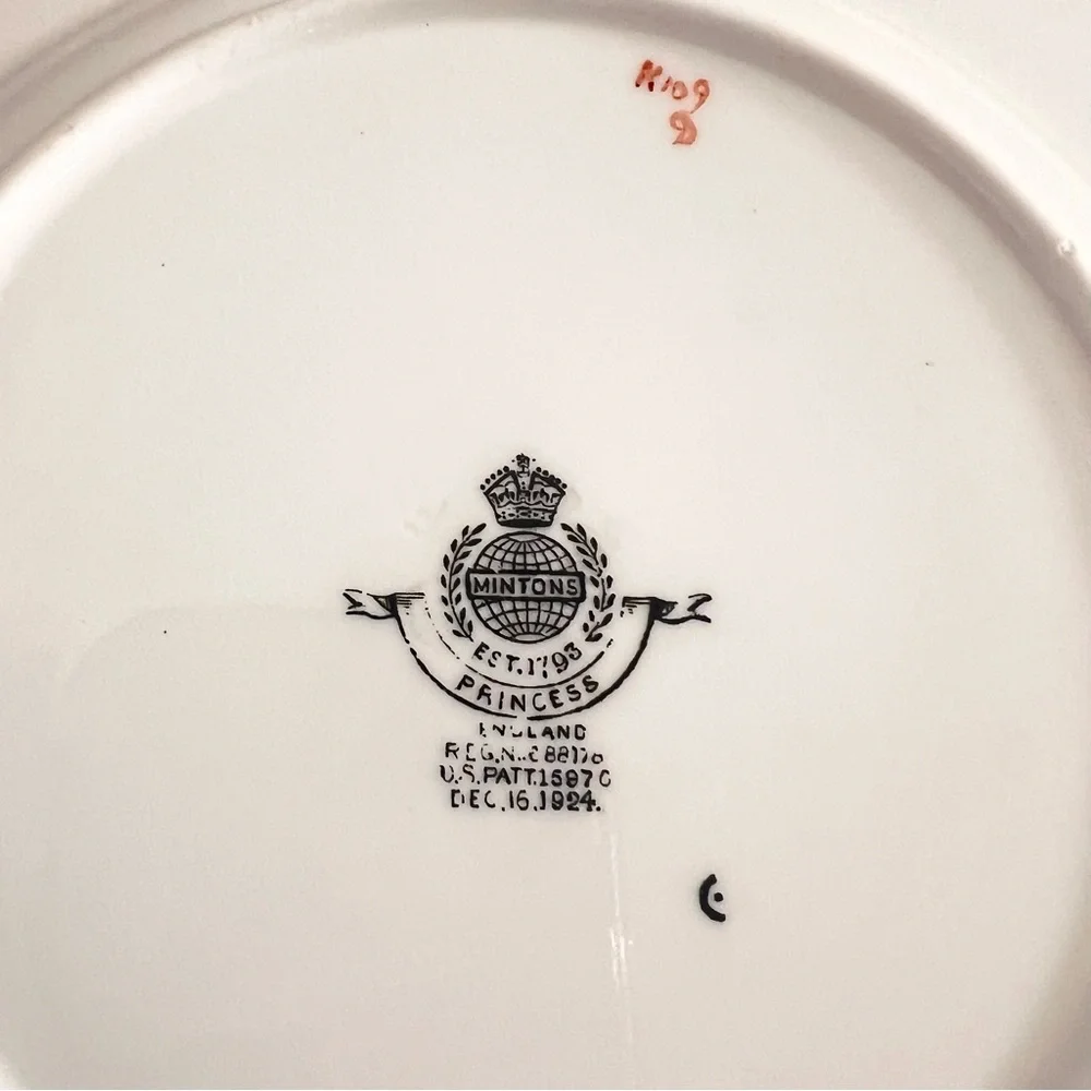 Antique‎ 1924 Mintons England Princess Yellow Flower Bone China Salad Plate 7.5